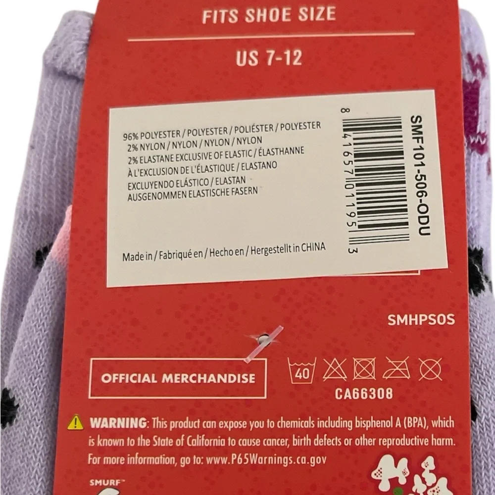 THE SMURFS SMURFETTE CREW SOCKS